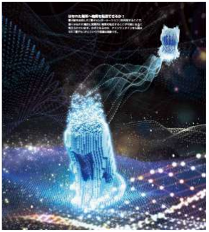 Figure: Image of quantum teleportation. Teleport to a place away from the quantum state called Schrodinger's cat (provided by the scientific magazine Newton)